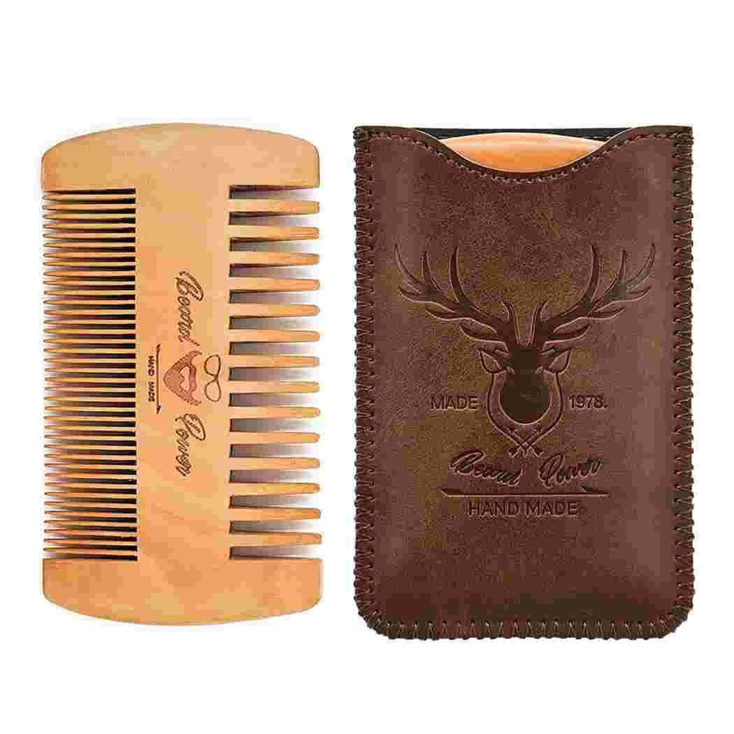Menesia wooden beard comb