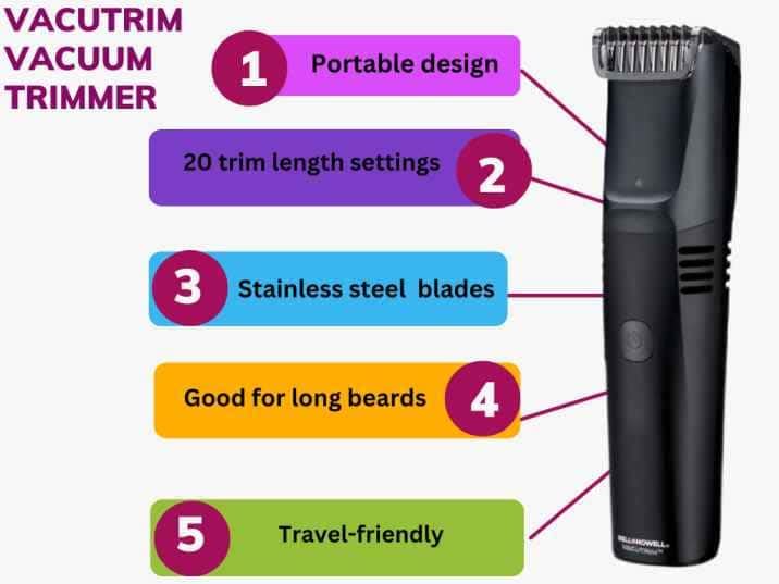 vacutrim vacuum beard trimmer detail